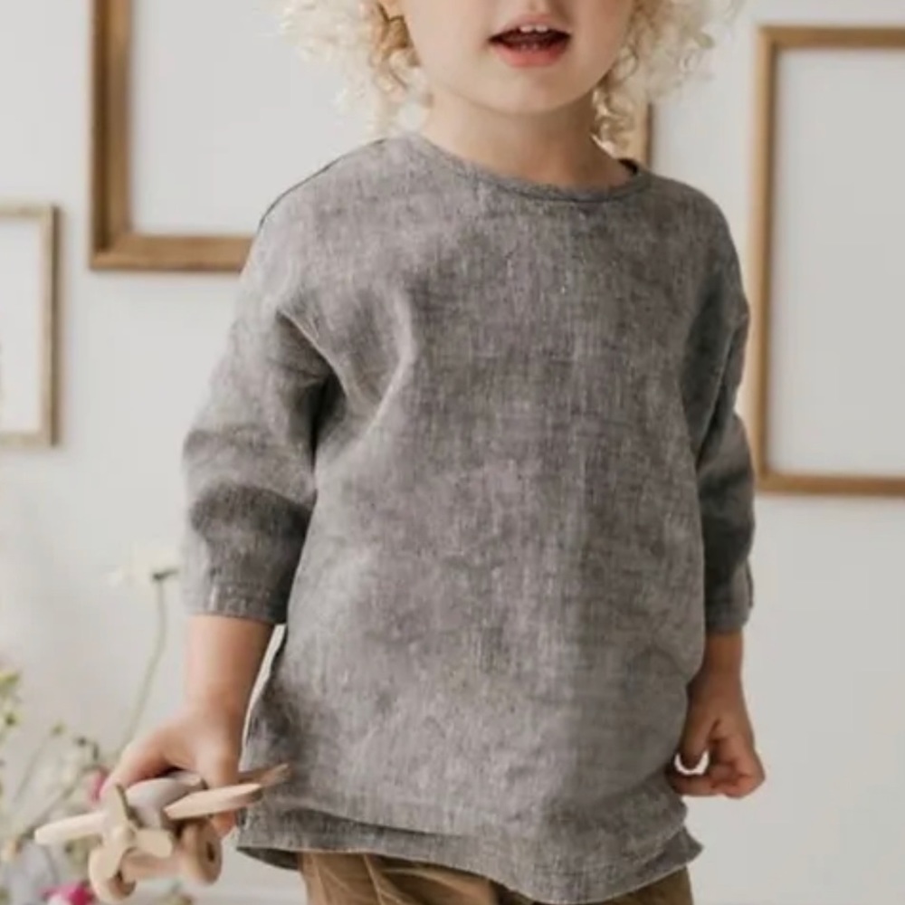 JAMIE Kay set | Nolan Linen/Cotton Top and short - Fog